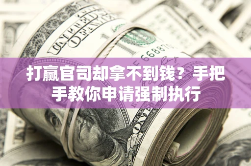 武汉打赢官司却拿不到钱？手把手教你申请强制执行