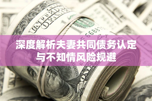 武汉深度解析夫妻共同债务认定与不知情风险规避