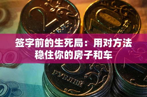 武汉签字前的生死局：用对方法稳住你的房子和车
