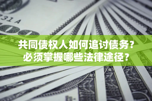 武汉共同债权人如何追讨债务？必须掌握哪些法律途径？