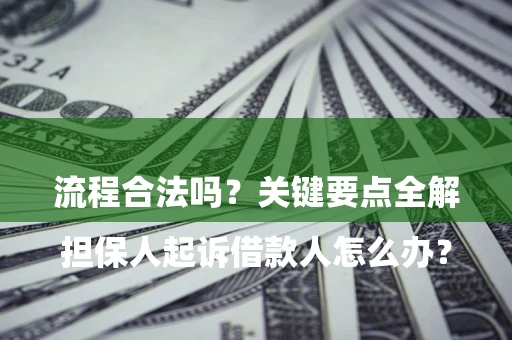 武汉

担保人起诉借款人怎么办？流程合法吗？关键要点全解析