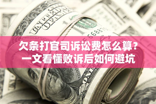 武汉欠条打官司诉讼费怎么算？一文看懂败诉后如何避坑
