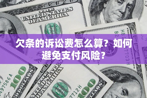 武汉欠条的诉讼费怎么算？如何避免支付风险？