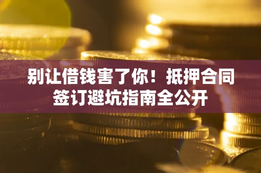武汉别让借钱害了你！抵押合同签订避坑指南全公开